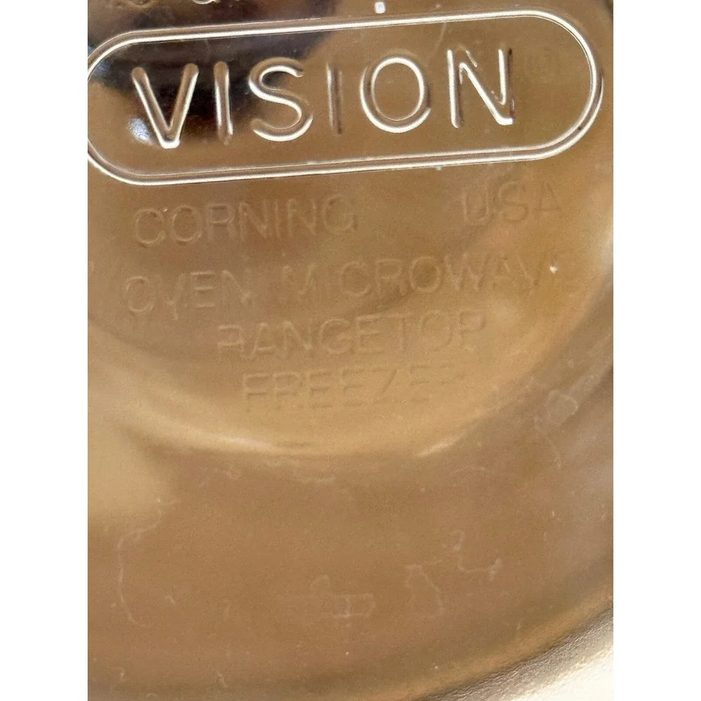 CORNING WARE VISIONS‎ V-32-B - Ribbed Amber Glass 1.5 QT Round Casserole Dish